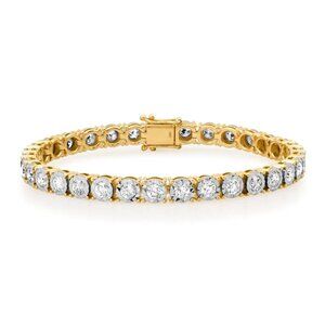 Radiant Rounds 14K (or 18k upon request) Gold Bezel Diamond Line Bracelet